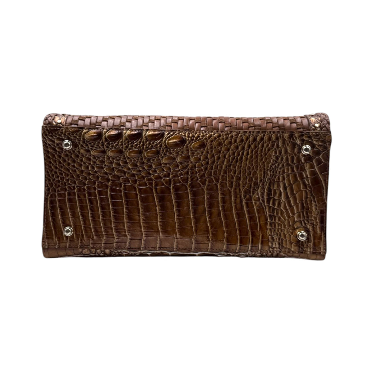 Brahmin Caroline Leather Crocodile Embossed Satchel Bag