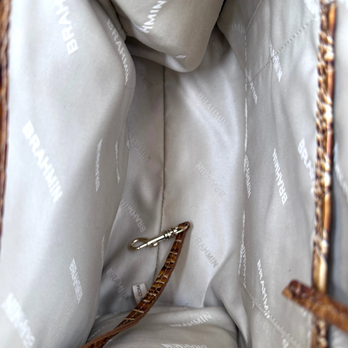 Brahmin Caroline Leather Crocodile Embossed Satchel Bag