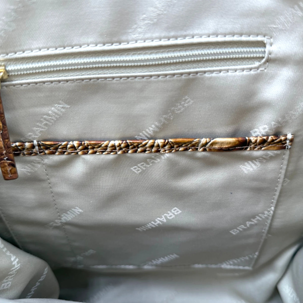 Brahmin Caroline Leather Crocodile Embossed Satchel Bag