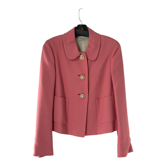 Miu Miu Pink Blazer with Flower Detailed Buttons