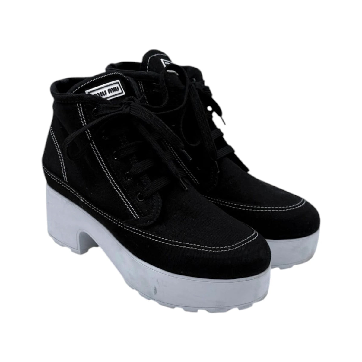 Miu Miu Platform Lace-up Ankle Boots