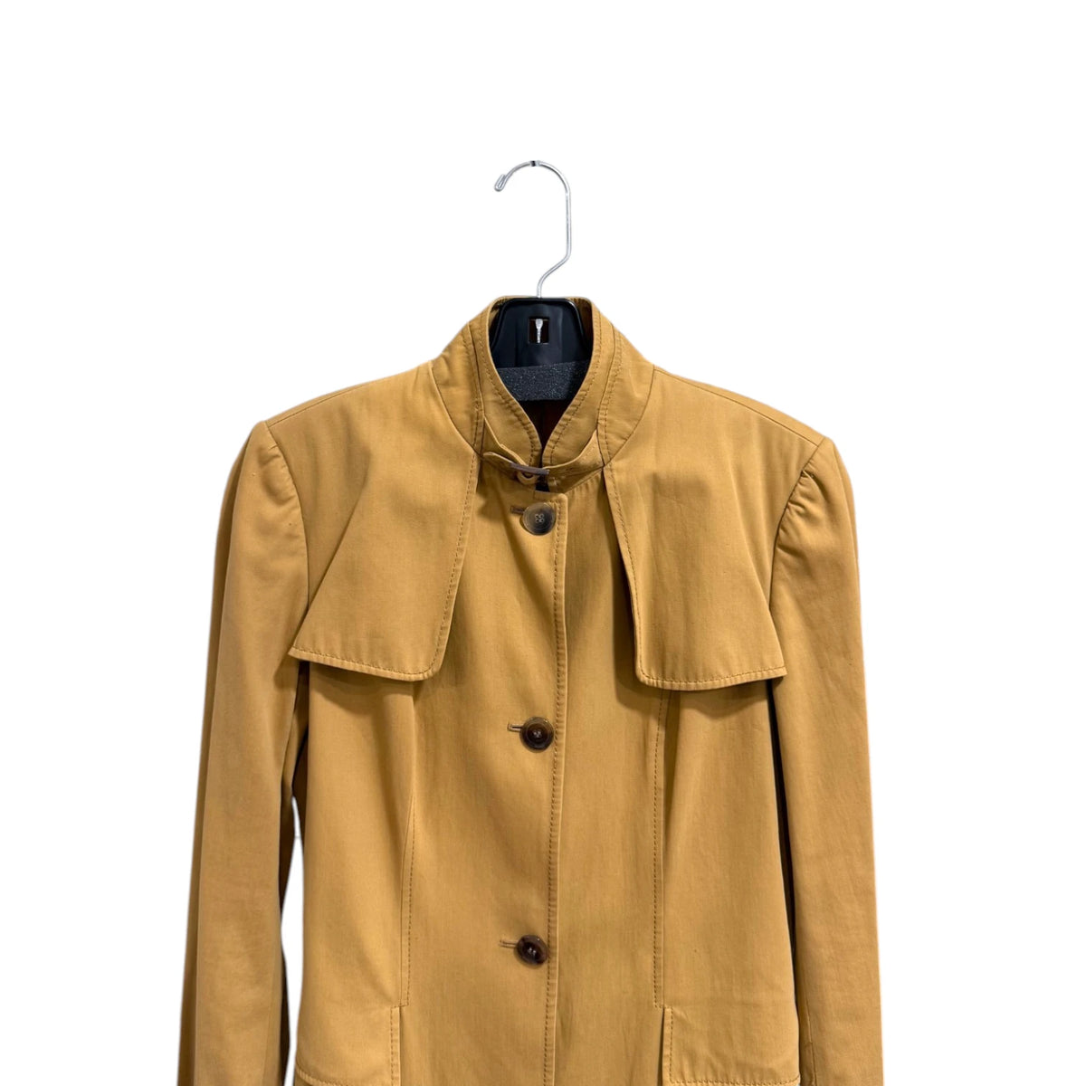 Brioni Camel Short Collar Trench Coat