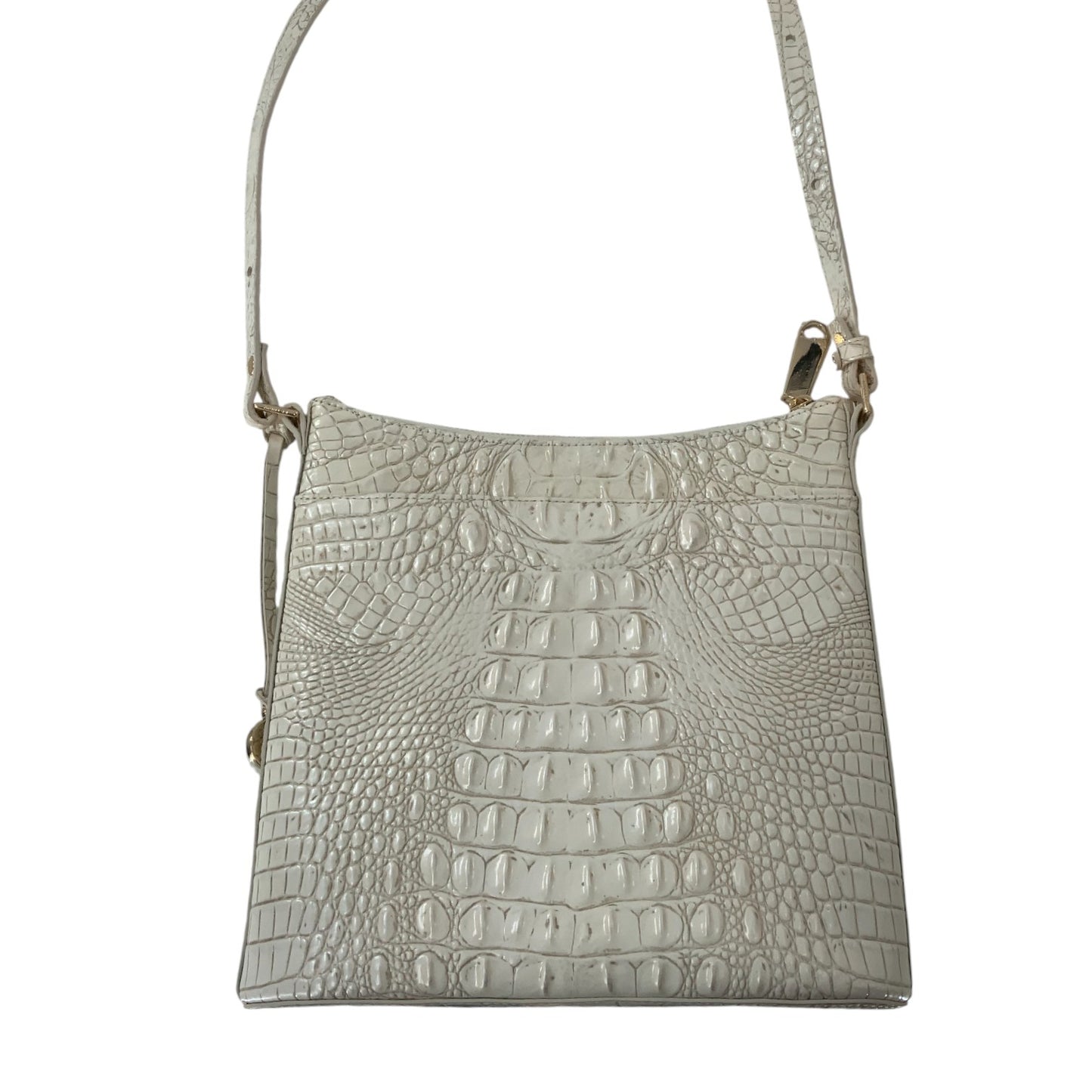Brahmin Katie Zip Top Croc-Embossed Leather Crossbody Bag