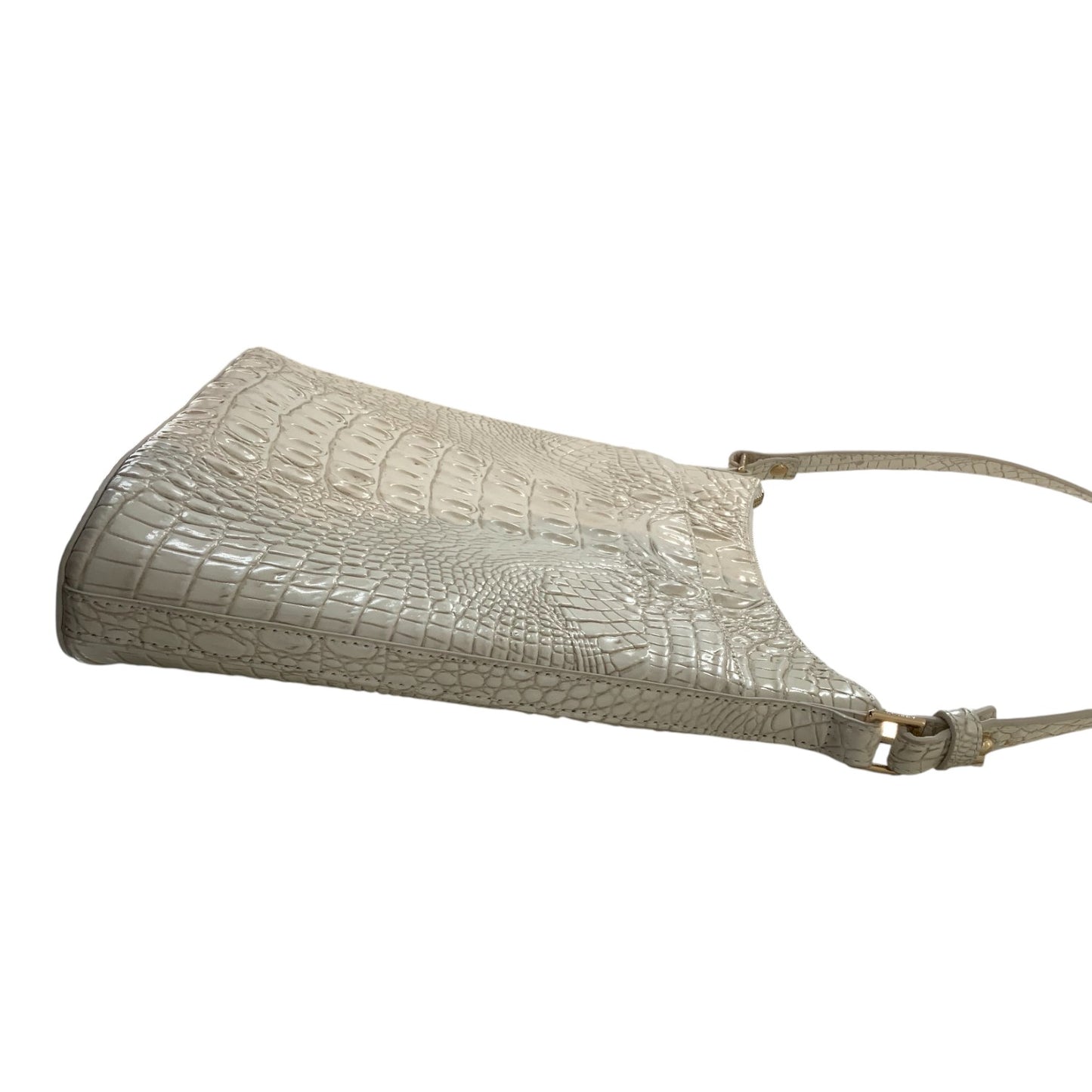 Brahmin Katie Zip Top Croc-Embossed Leather Crossbody Bag