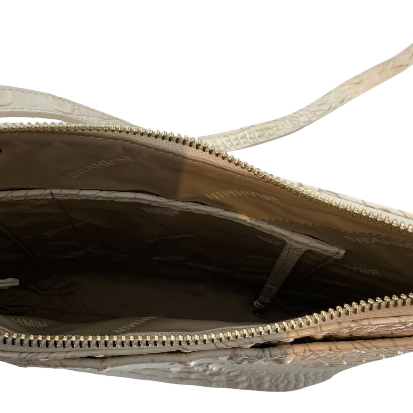 Brahmin Katie Zip Top Croc-Embossed Leather Crossbody Bag