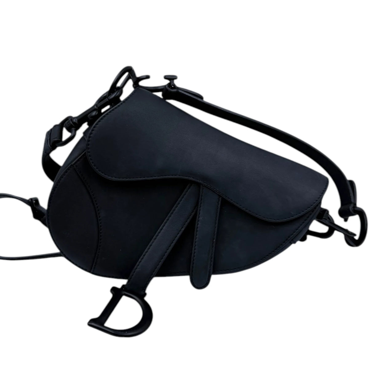 Christian Dior Ultra Matte Black Saddle Bag