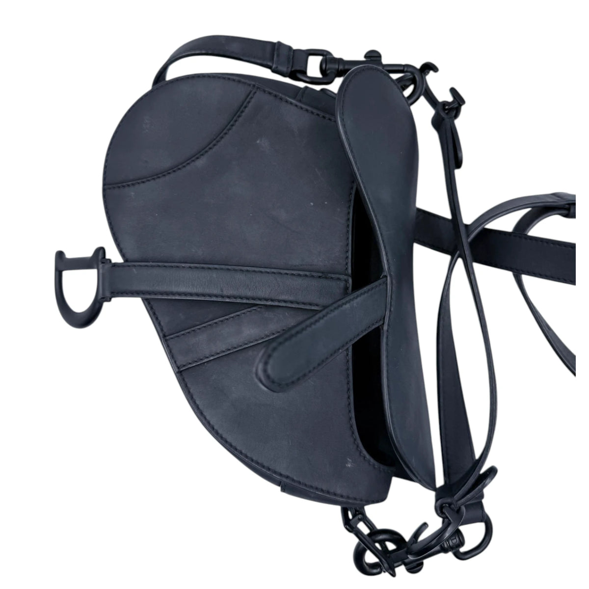Christian Dior Ultra Matte Black Saddle Bag