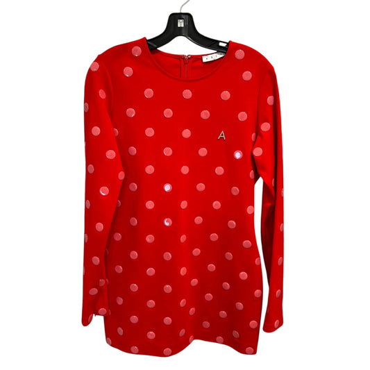 Area Glossy Polka Dot L/S Mini Dress