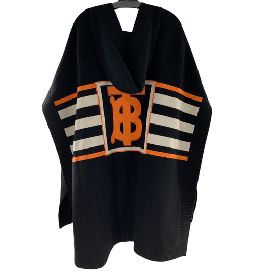 Burberry TB Monogram Hooded Wool Blend Cape