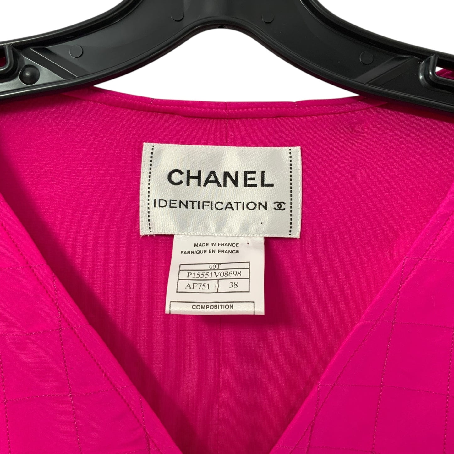 Chanel Identification Quilted Front Zip Jacket