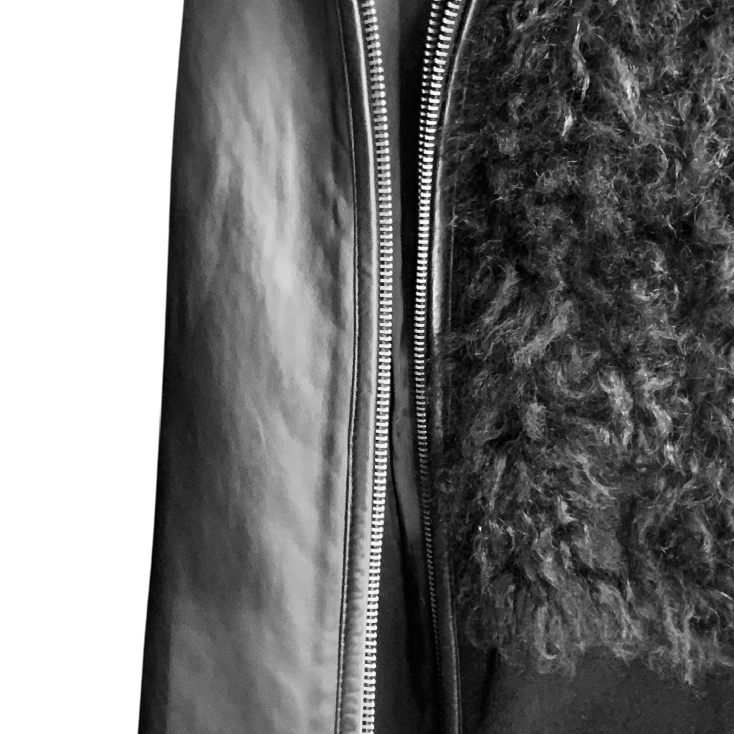 Ashley B Leather and Wool Coat