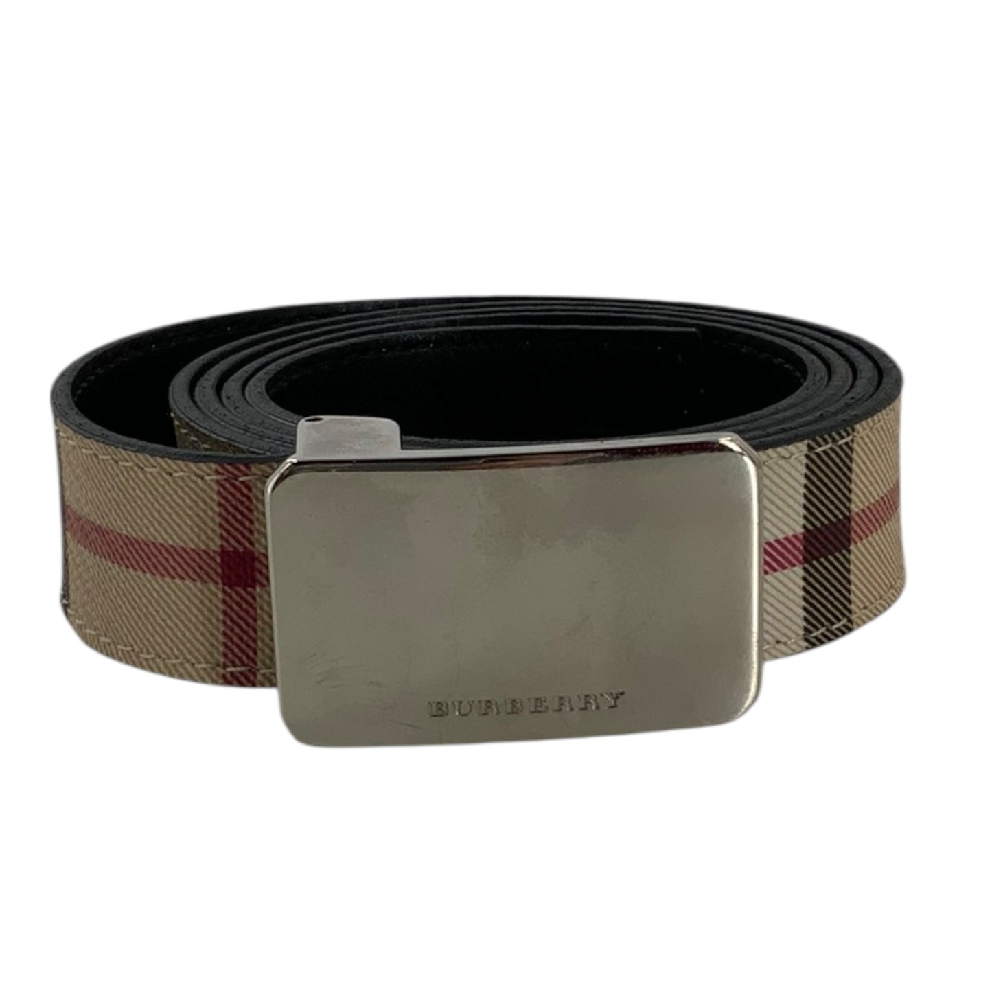 Burberry Plaid Print Belt