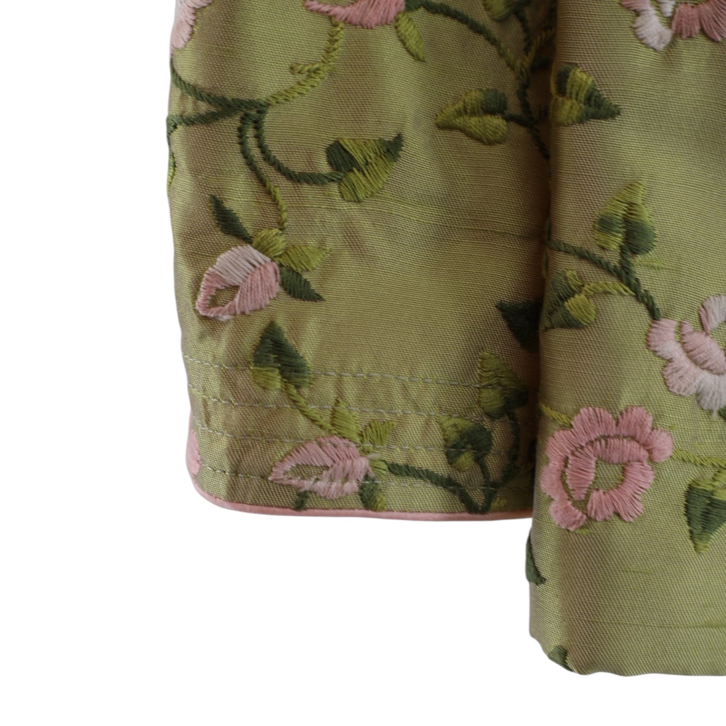 Oscar De La Renta Silk Blend Green and Pink Blazer
