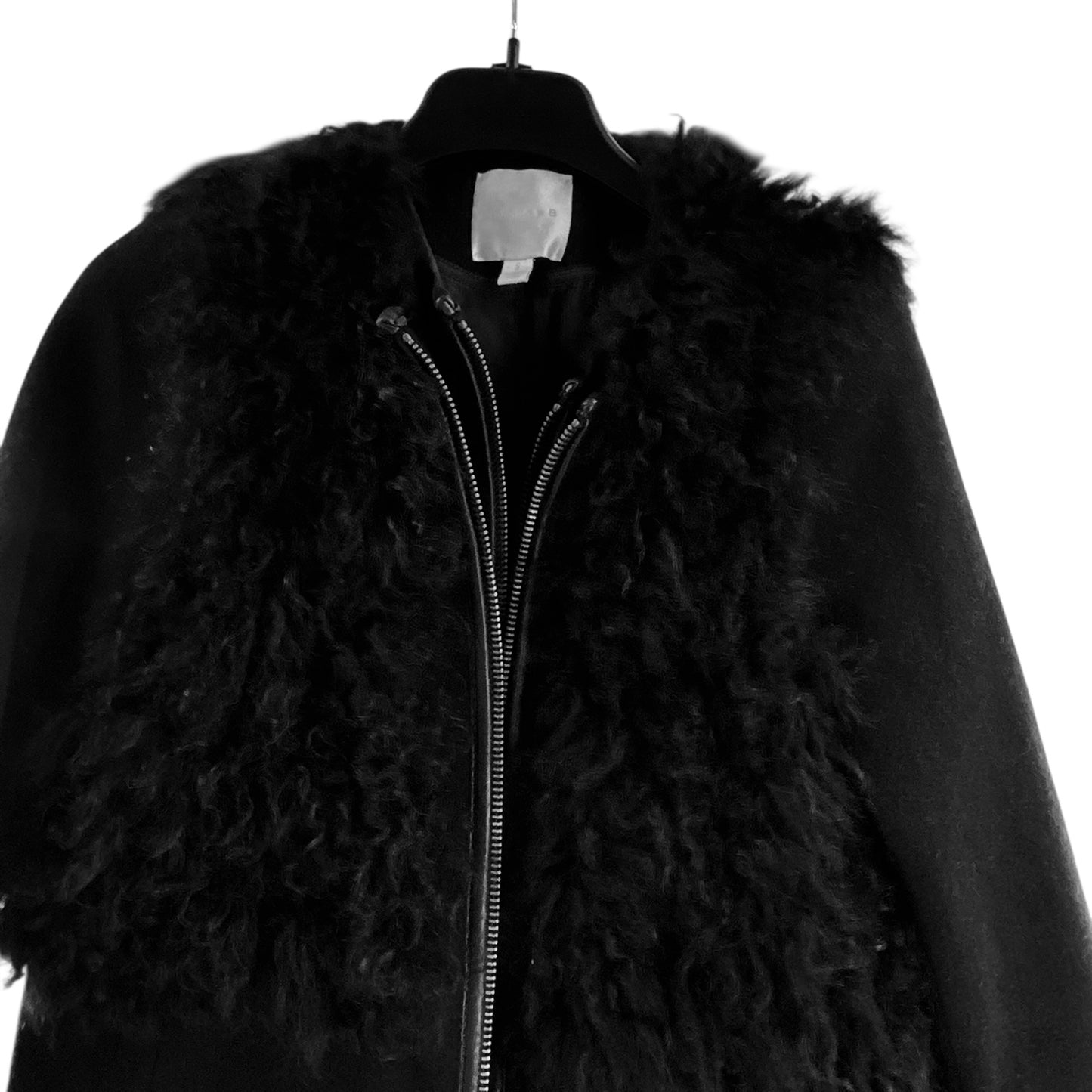 Ashley B Leather and Wool Coat