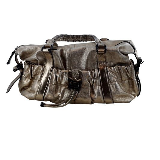Burberry Metallic Gold Leather Curzon Shoulder Bag