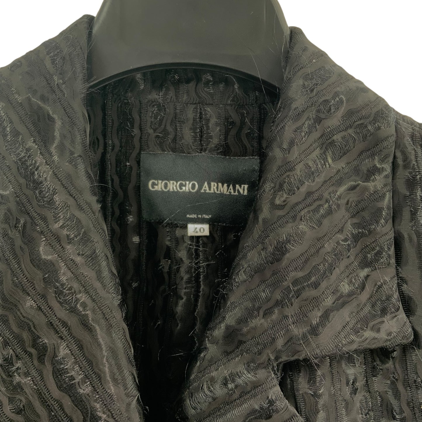 Giorgio Armani Black Textured/Patterned Blazer