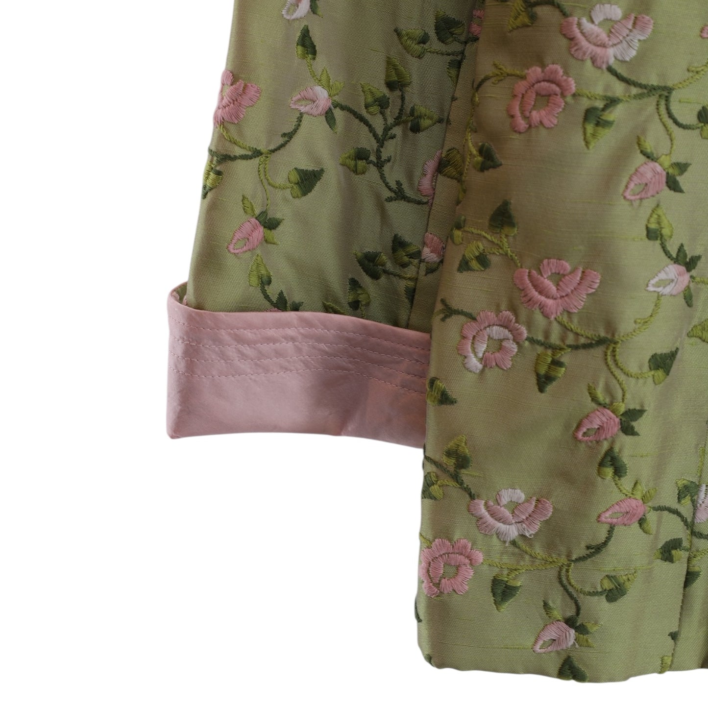 Oscar De La Renta Silk Blend Green and Pink Blazer