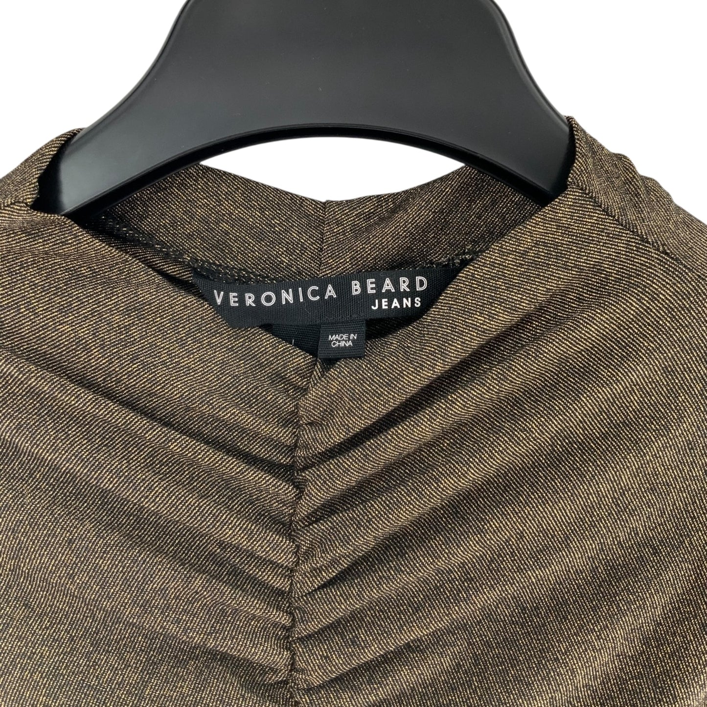 Veronica Beard Elson Gold Metallic Ruched Dress