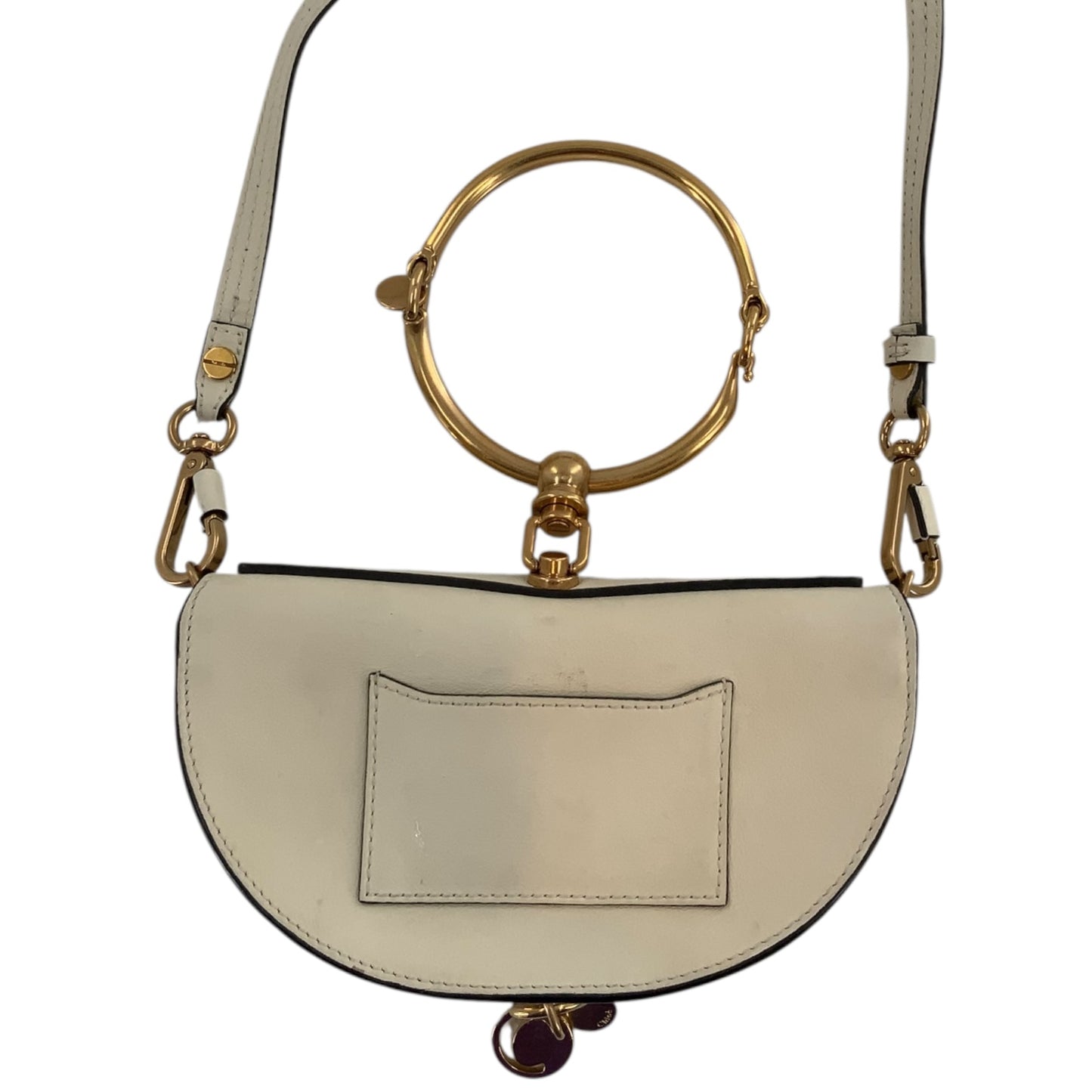 Chloe Neutral Off-White Colored Small Nile Croissant Bracelet Bag (newly available)