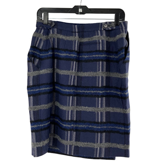 Akris Punto Blue Flannel Pattern Skirt
