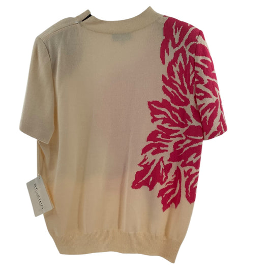 St. John BT. White/Tropic Pink Floral Knit Top