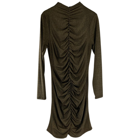 Veronica Beard Elson Gold Metallic Ruched Dress