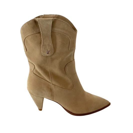 Larroude Suede Thelma Sand Colored Boots