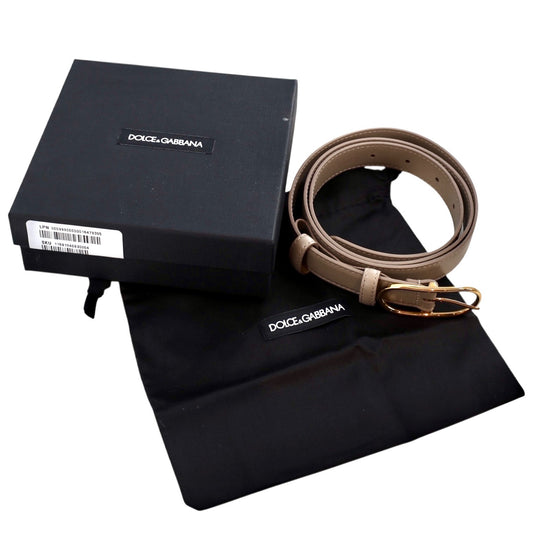 Dolce and Gabbana Calfskin Beige Belt