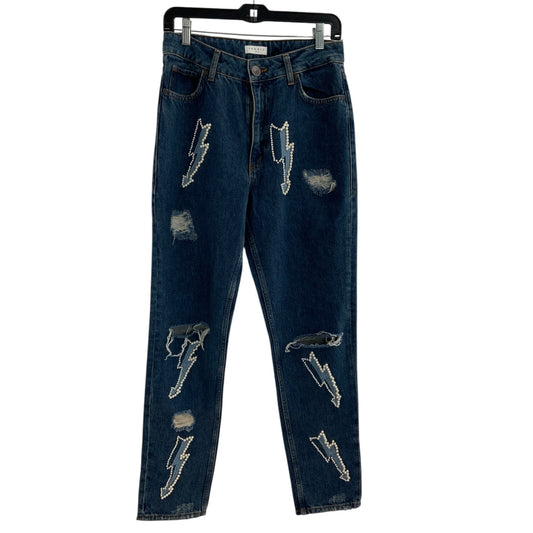 Sandro Thunderbolt Pearl Embroidered Jeans