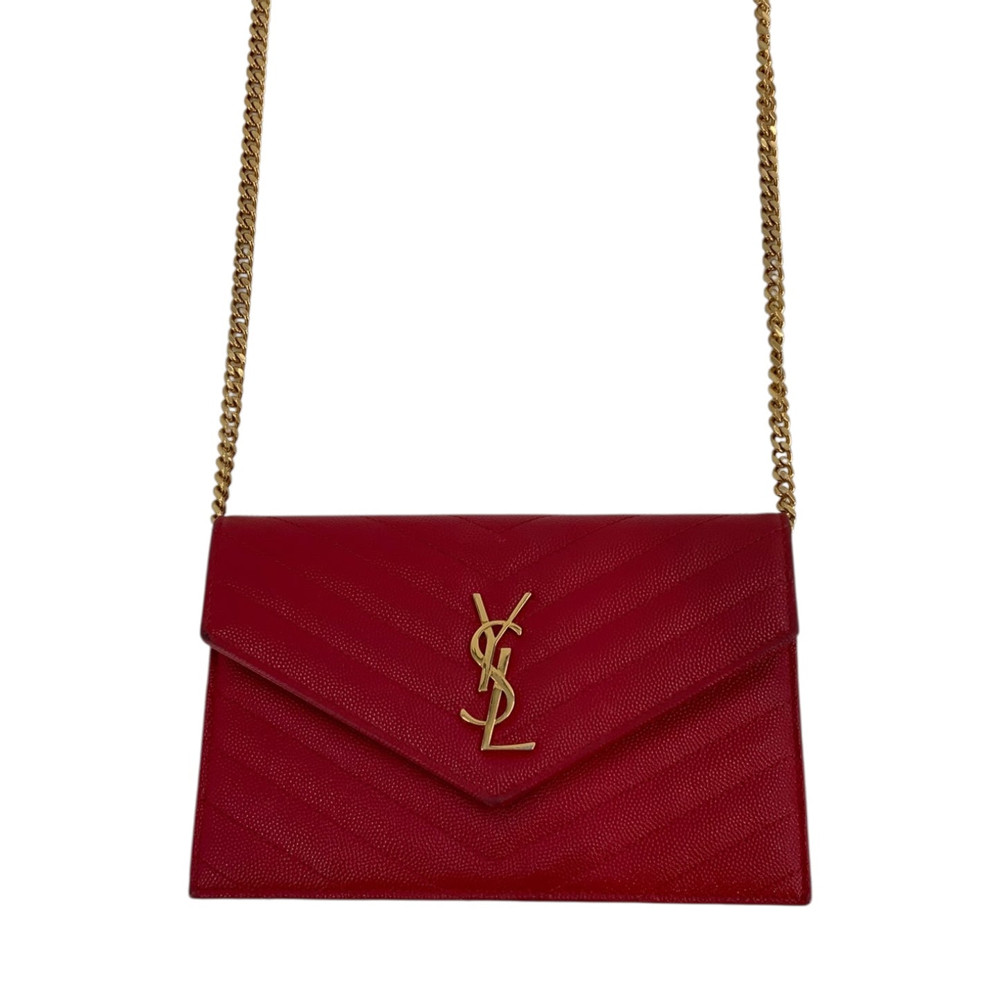 YSL Red Chevron Envelope Bag