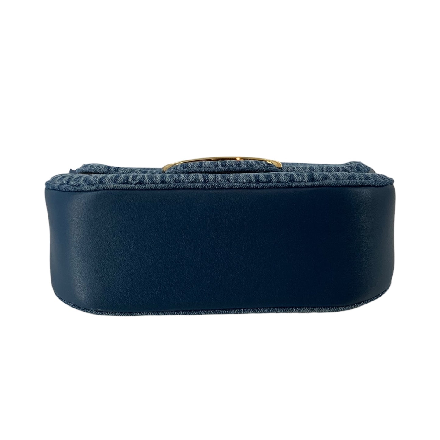 Valentino Garavani All Time Denim and Leather V Logo Shoulder Bag