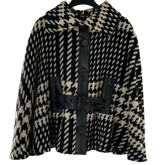 Mackage Houndstooth Print Cape/Poncho