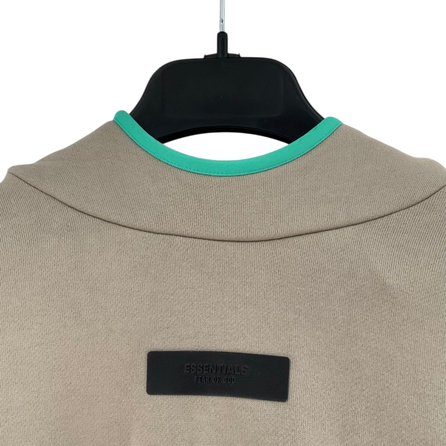 Essentials Fear of God Light Khaki Hoodie with Teal Trim