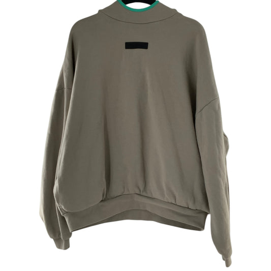 Essentials Fear of God Light Khaki Hoodie with Teal Trim