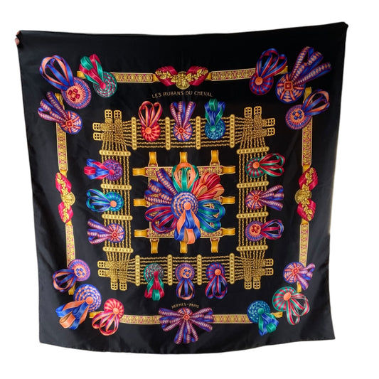 Hermes Les Rubans Du Cheval Silk Scarf