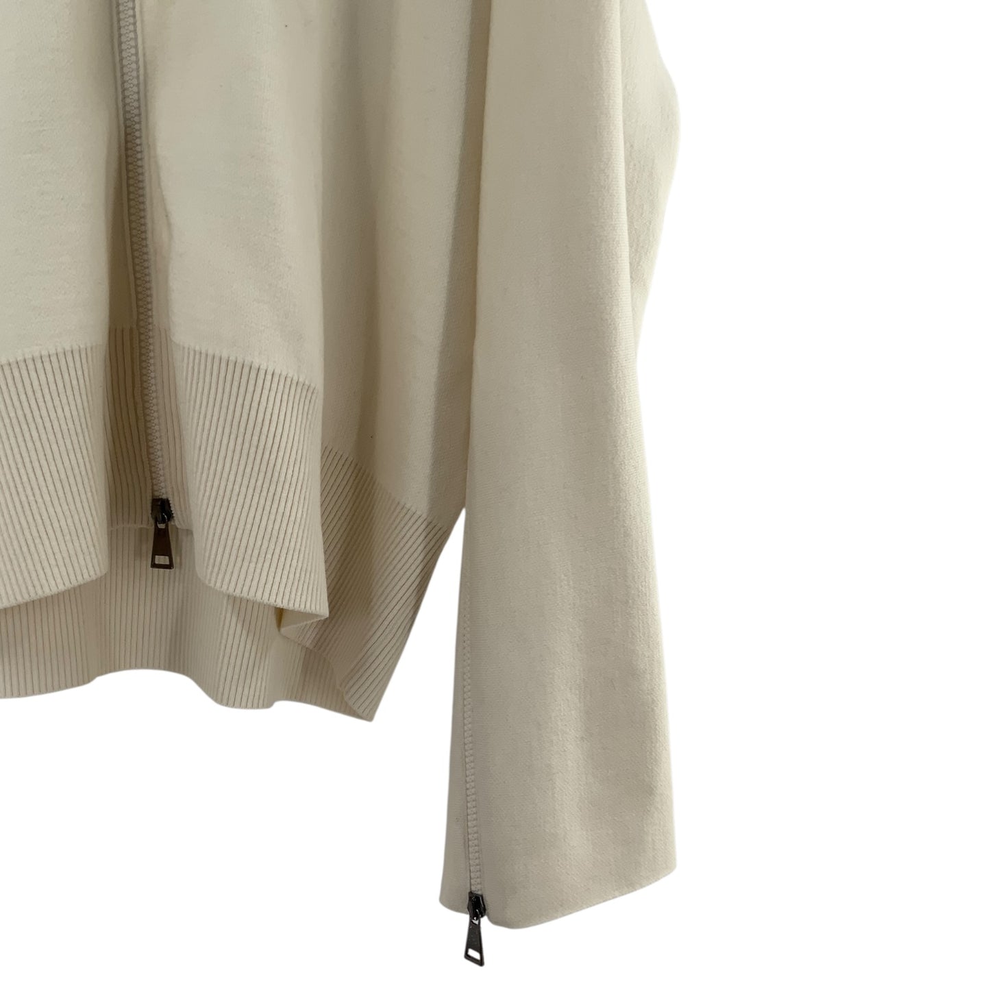 Moncler Cream Colored Zip-Up Sweater