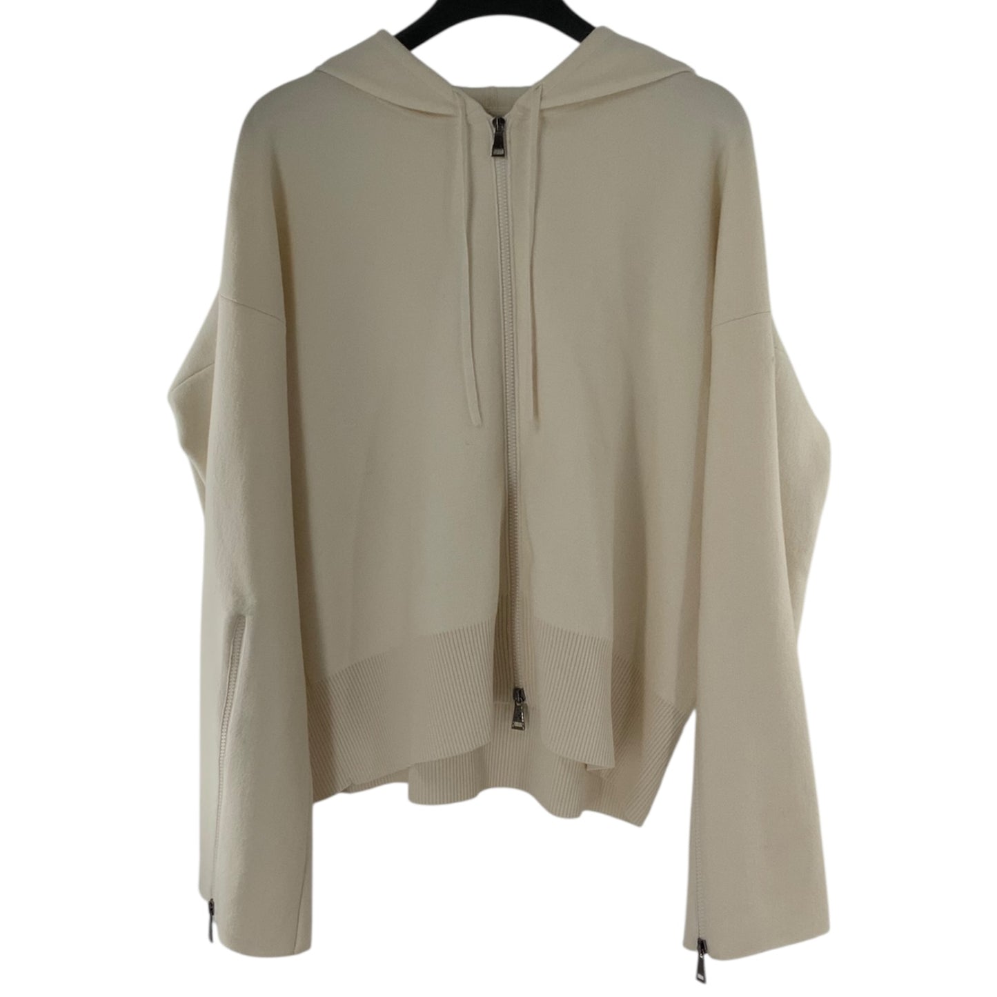 Moncler Cream Colored Zip-Up Sweater