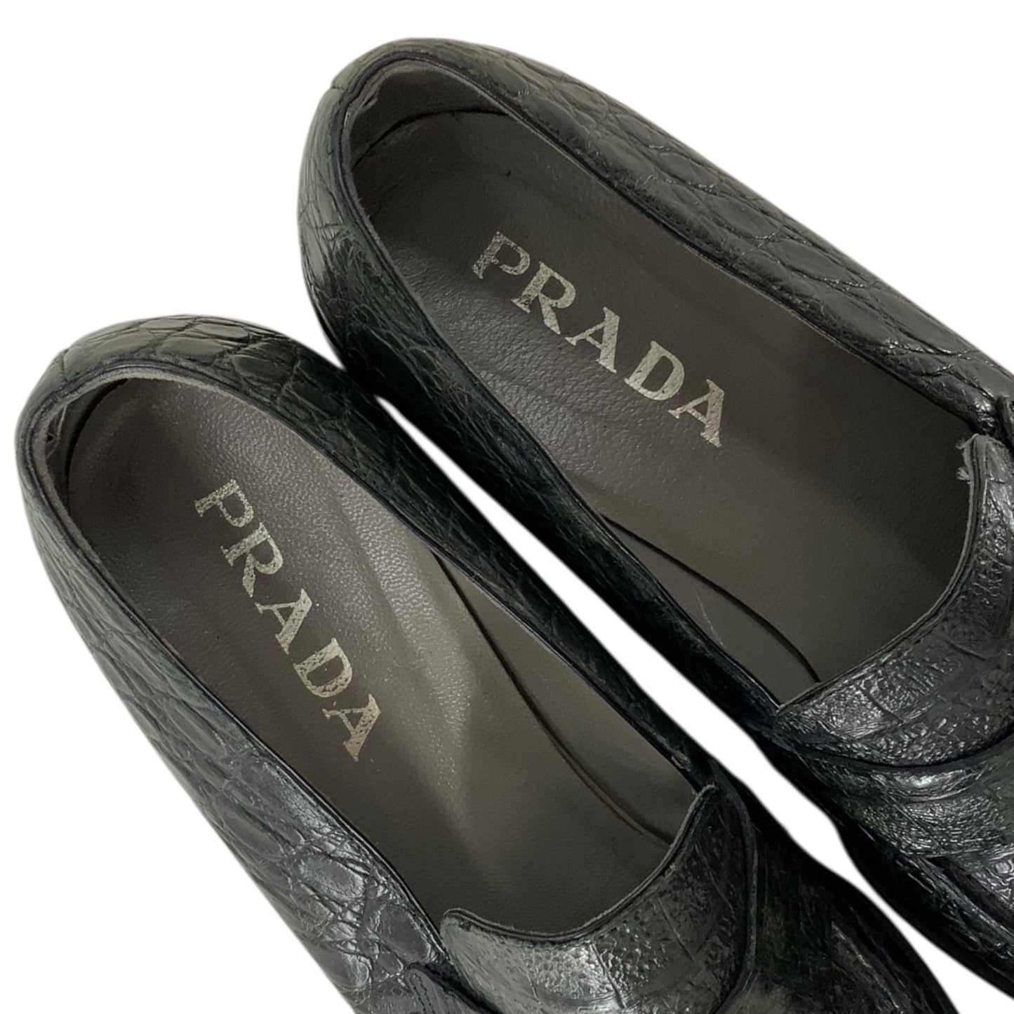 Prada Alligator Leather Loafers