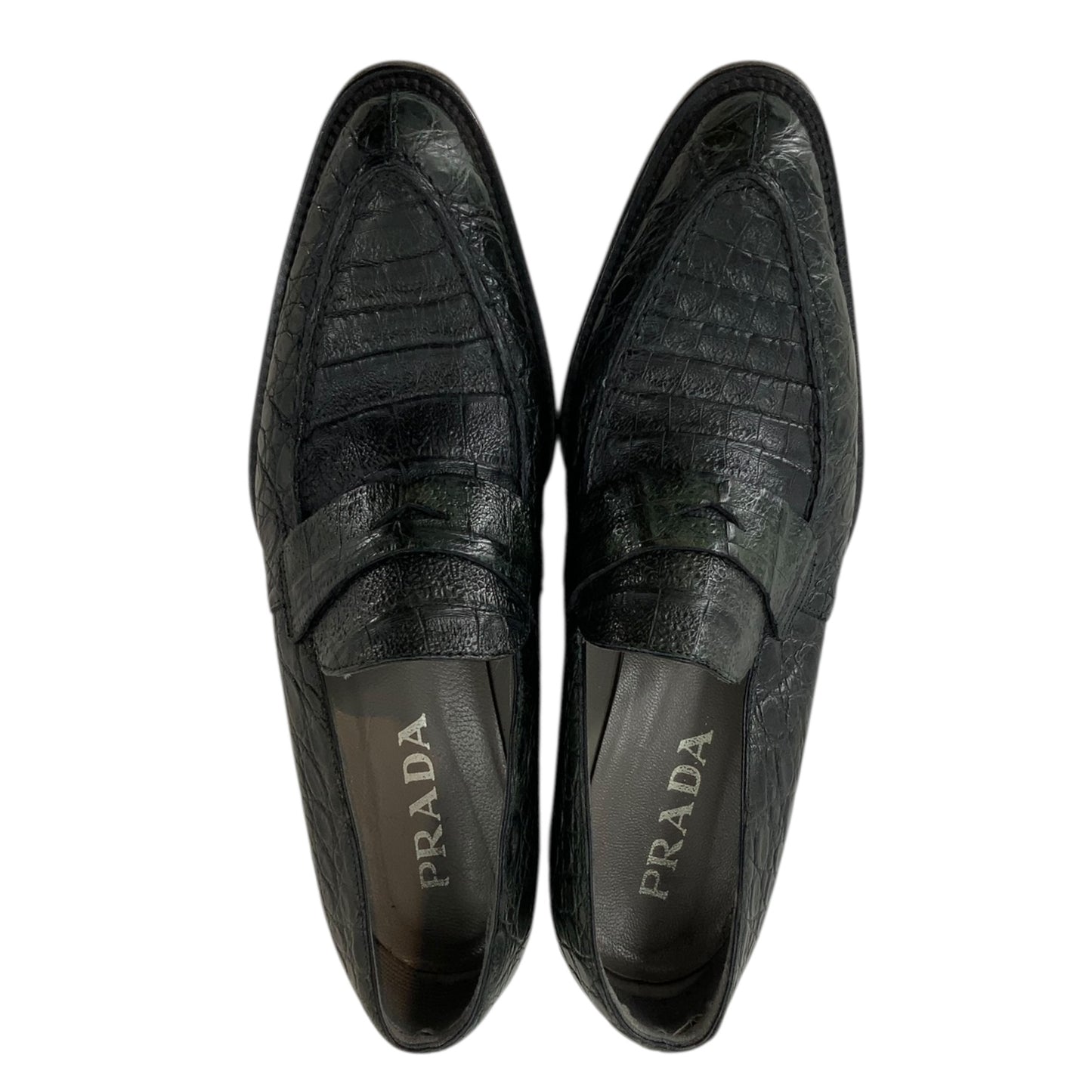 Prada Alligator Leather Loafers