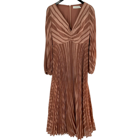 Zimmerman Blush Colored Pleated Midi Dress