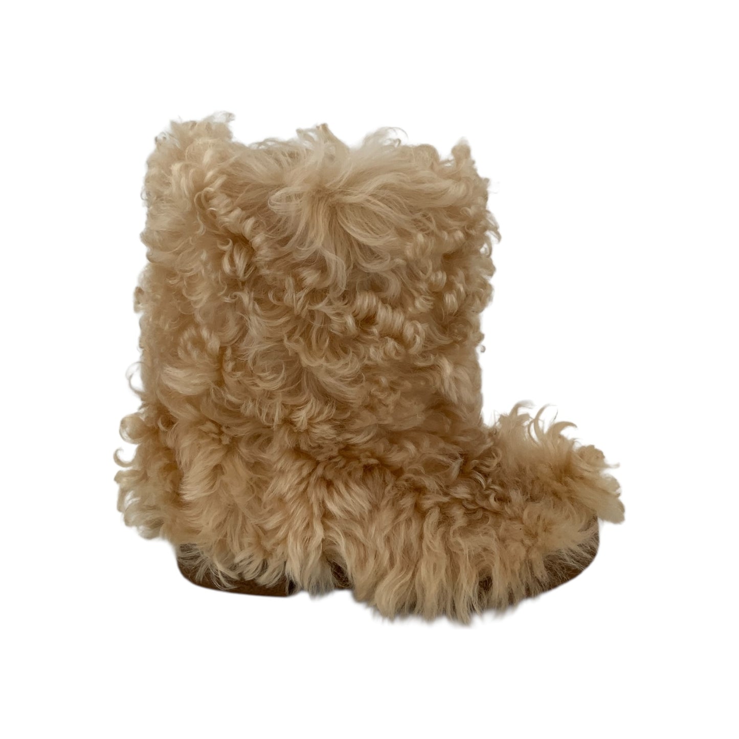 Saint Laurent Beige Shearling Ankle Boots