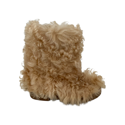 Saint Laurent Beige Shearling Ankle Boots