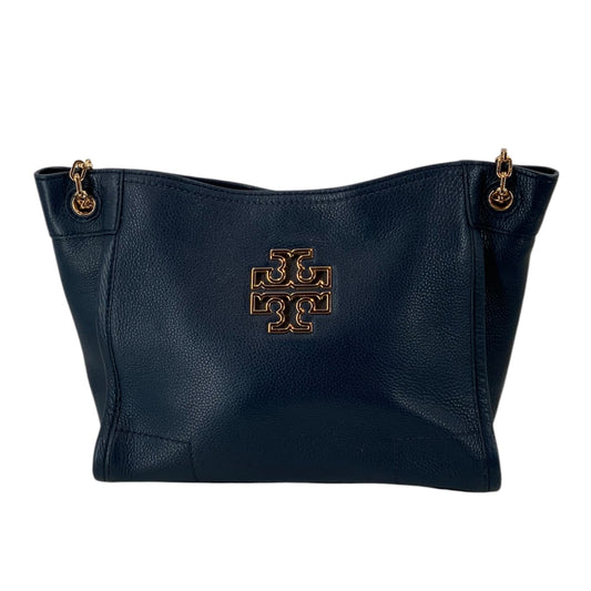 Tory Burch Blue Leather McGraw Slouchy Tote