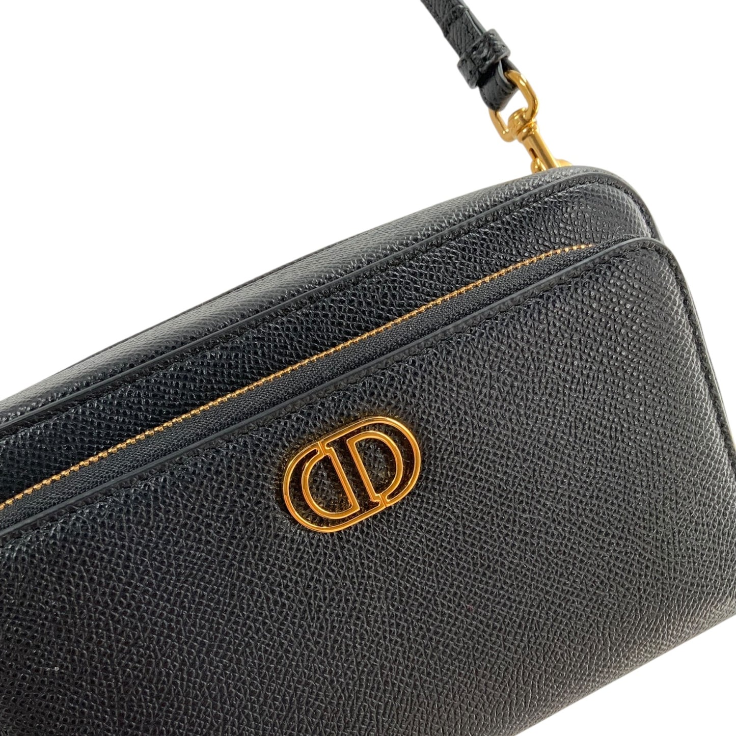 Christian Dior Grained Calfskin Caro Double Pouch Crossbody Bag