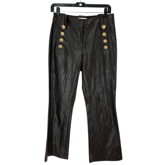 Derek Lam IO Crosby Leather Gold Button Detail Pants