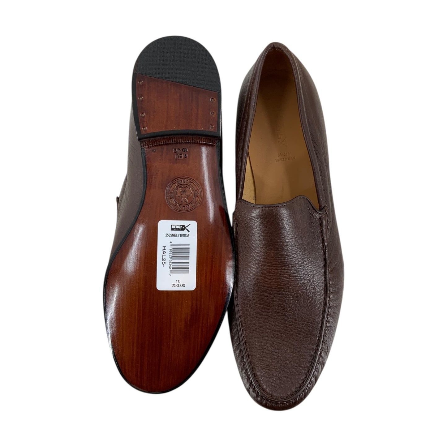Bally Canisio Brown Grained Leather Loafers