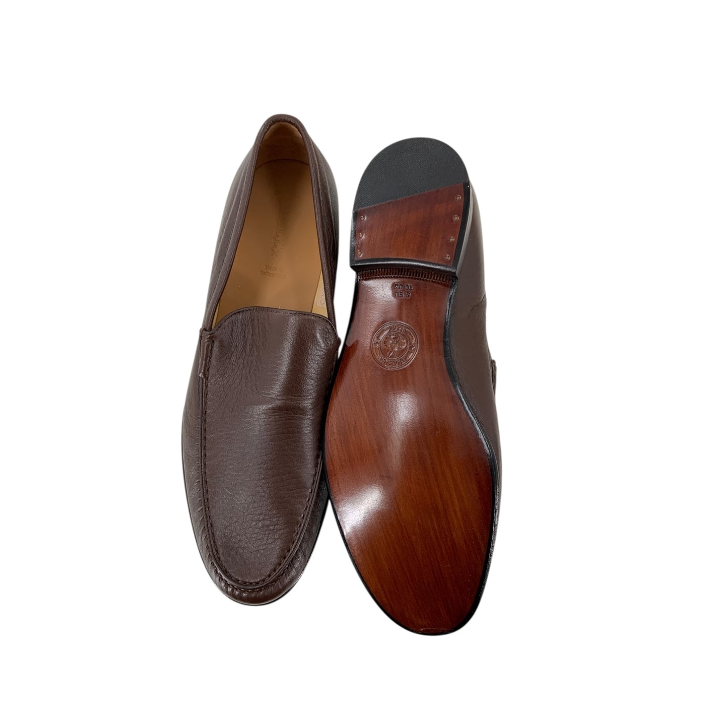 Bally Canisio Brown Grained Leather Loafers