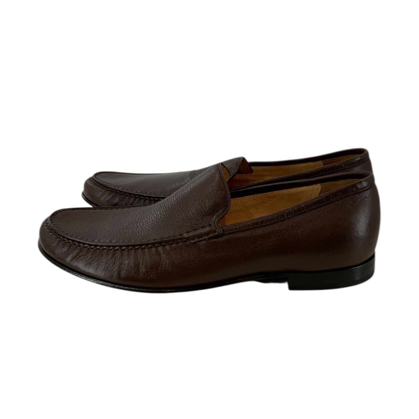 Bally Canisio Brown Grained Leather Loafers