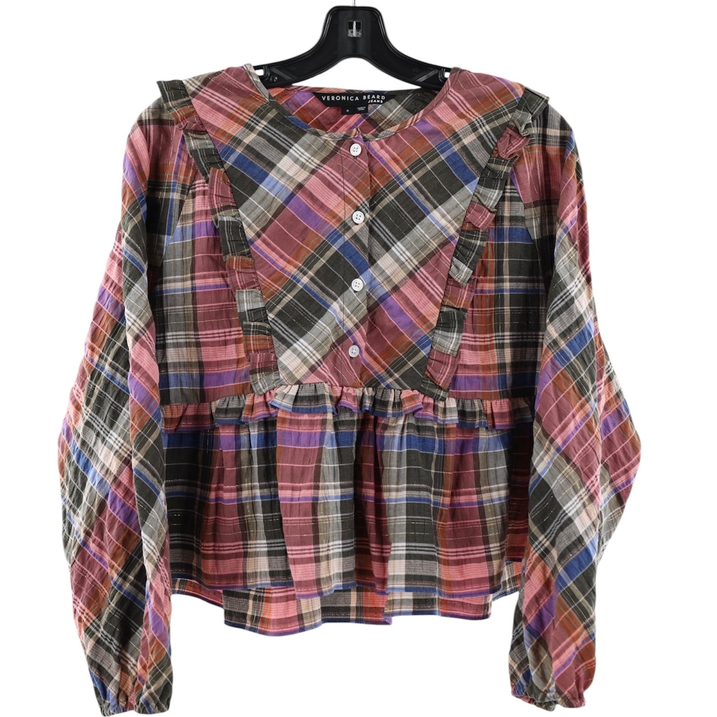 Veronica Beard Katalina Plaid Bib Top