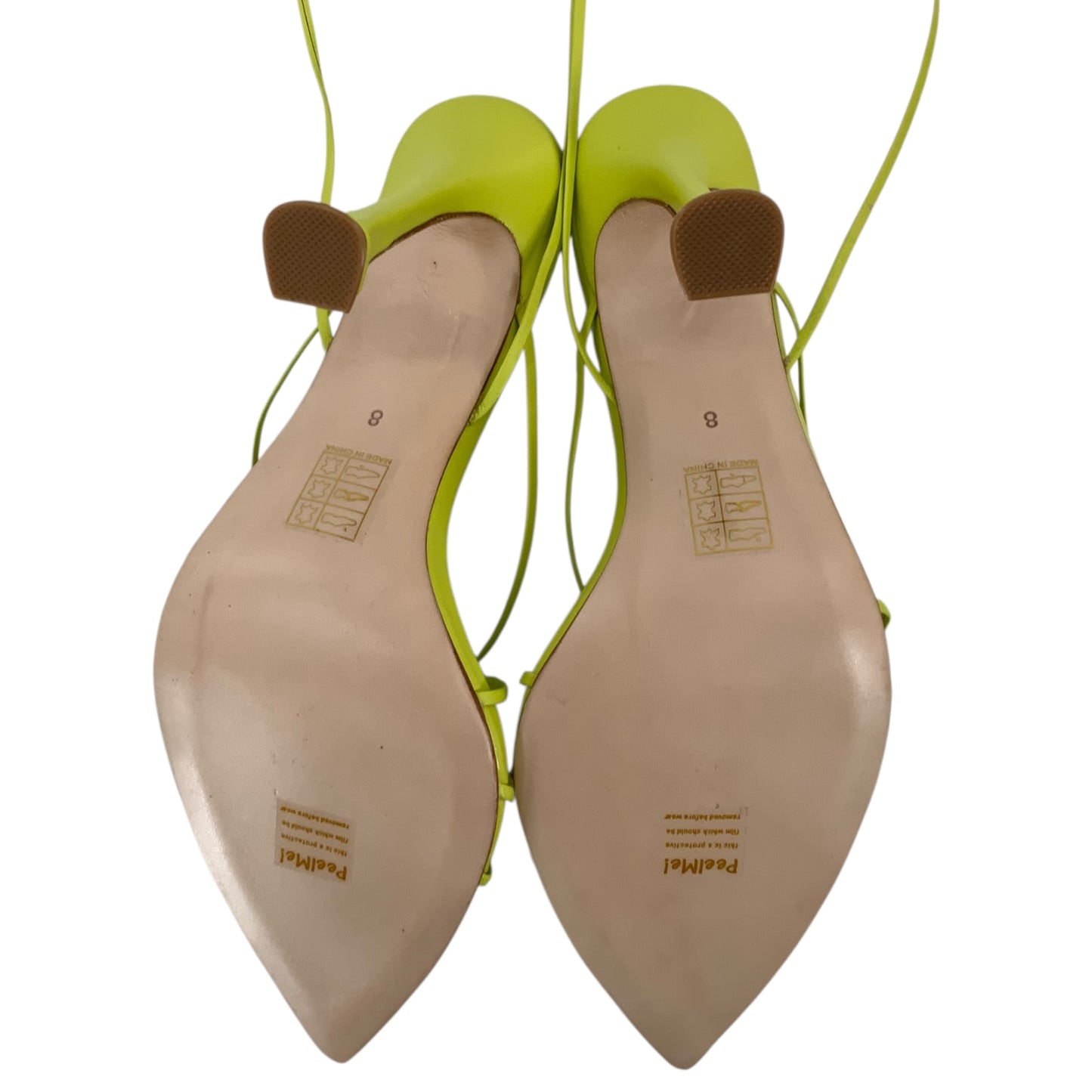 Camila Coelho Neon Green Lace-Up Heels